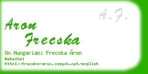 aron frecska business card